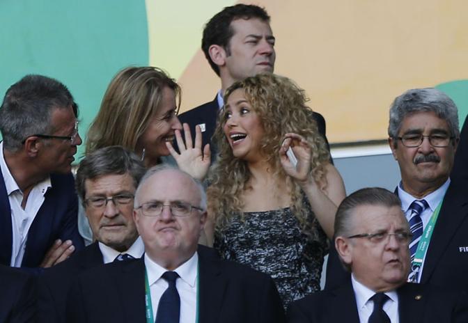 In tribuna anche Shakira, compagna di Piqu, difensore della Spagna. LaPresse
